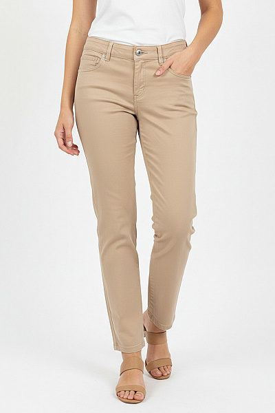 BENETTON Dámské Kalhoty Rovné Béžové Second Hand Vel. 42