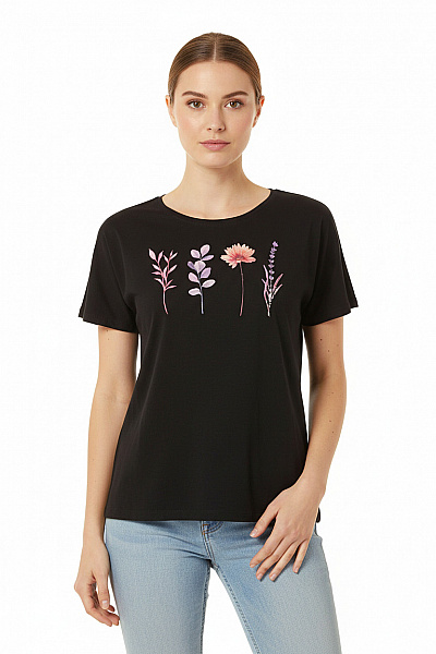 Dámské Tričko S Potiskem Černé Vel. M