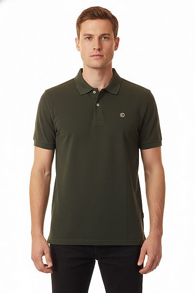 COLMAR Pánské Tričko S Límečkem Zelené Second Hand Vel. L