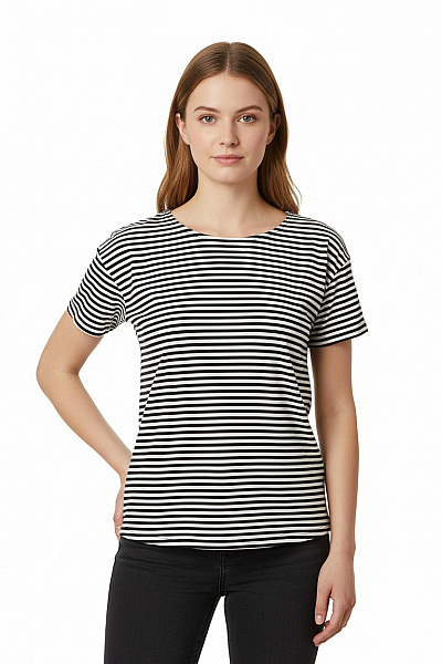 S.OLIVER Dámské Tričko Černobílé Second Hand Vel. 36