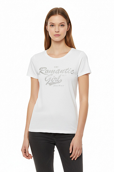 Dámské Tričko S Potiskem Bílé ONLY Vel. XS