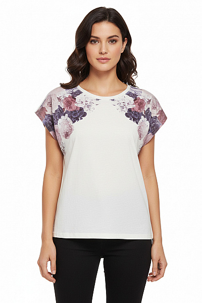 PULL&BEAR Dámské Tričko S Potiskem Bílé Vel. M