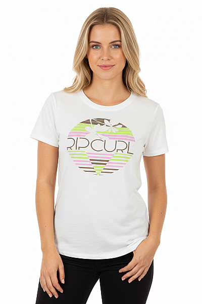 Dámské Tričko S Potiskem Bílé Rip Curl Second Hand Vel. M