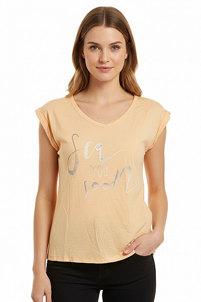 Dámské Tričko Oranžové S.OLIVER Vel. 38