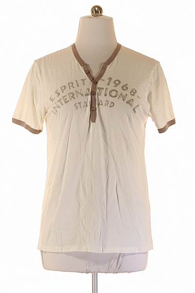 Pánské Tričko S Potiskem Bílé Esprit Second Hand Vel. XL