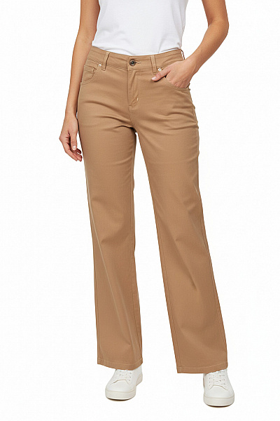 Dámské Kalhoty Rovné Hnědé TAIFUN