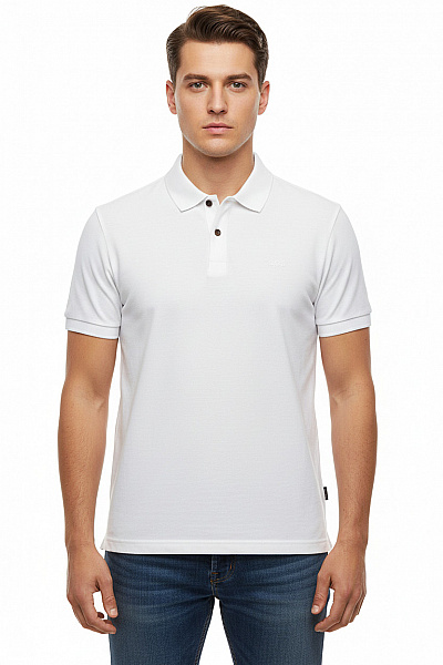 Hugo Boss Pánské Tričko S Límečkem Bílé Vel. L