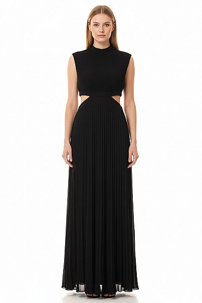 TFNC černé Společenské šaty Bez Rukávů Dlouhé Plisované Sexy Velikost 10