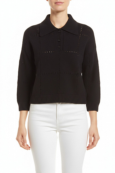 Dámský Svetr Lněný Černý NOTSHY Vel. M