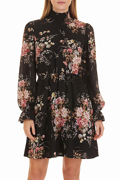  Šaty S Květinovým Potiskem Černé Zimtstern