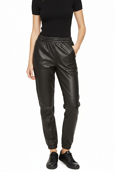 Dámské Kalhoty Kožené Černé Bugatti Vel. 42