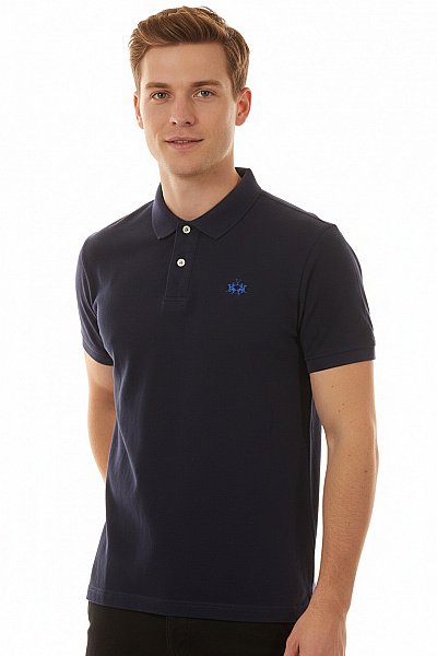 La Martina Pánské Tričko Modré Vel. L