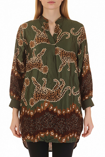 Vzorovaná  Halenka Zelená Miss Goodlife Vel. M