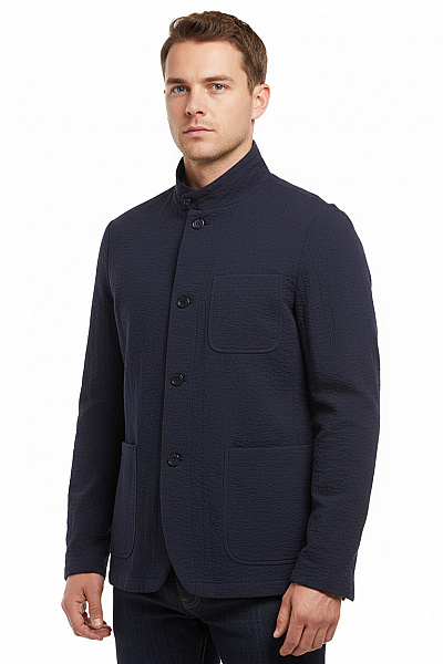 Pánské Volnočasové Sako Modré Vel. 46