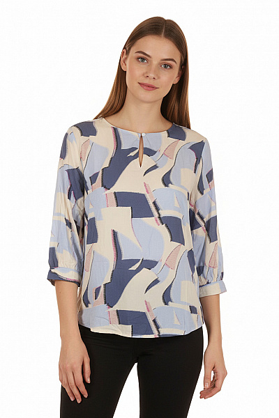 COMMA Vzorovaná  Halenka Modrá Vel. 38