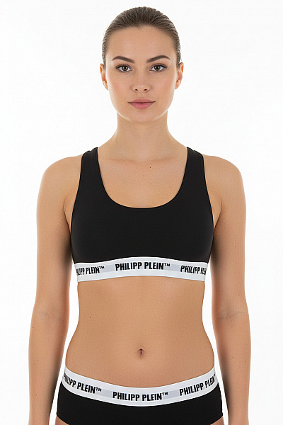 PLEIN SPORT Dámská Bavlněná Sportovní Podprsenka S Logem