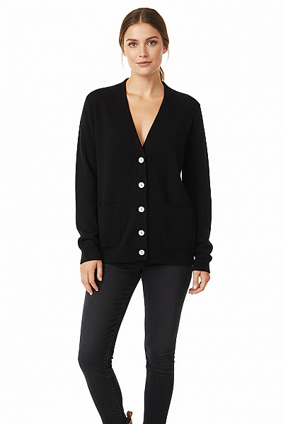 Zwillingsherz Dámský Cardigan Kašmírový Černý Vel. S