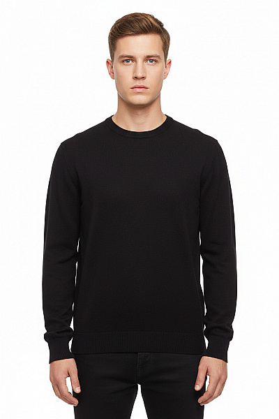 Pánský Pulovr Vlněný Modrý Vel. L