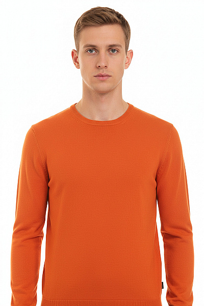 Hugo Boss Pánský Svetr Vlněný Oranžový