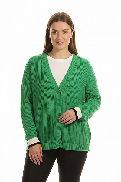 Dámský Cardigan Zelený Cartoon Vel. 44