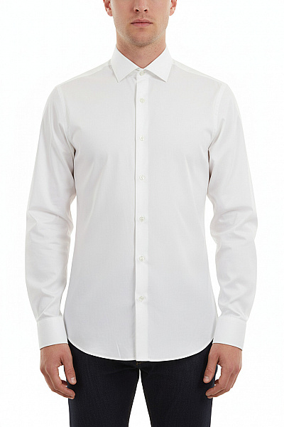 Hugo Boss Pánská Bavlněná Košile Dlouhý Rukáv Elegantní Business Vypasovaná Bílá Vel. L