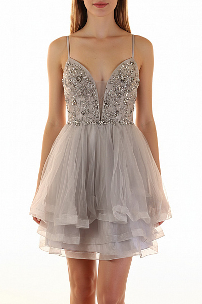 Společenské  Šaty Šedé Laona Vel. 36