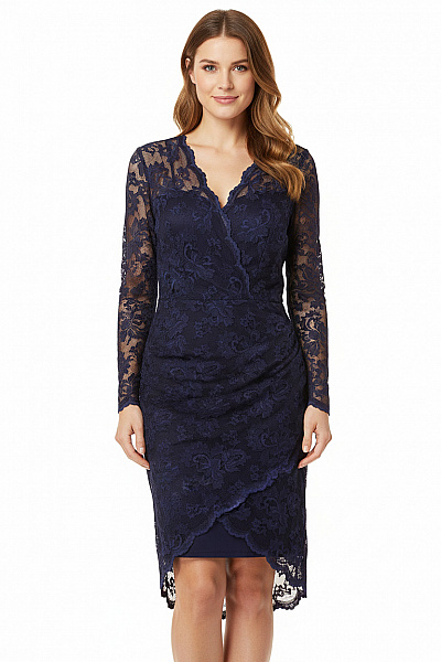  Šaty S Krajkou Modré Second Hand Vel. L