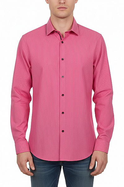 Next Vzorovaná Pánská Košile Růžová Vel. 39CM