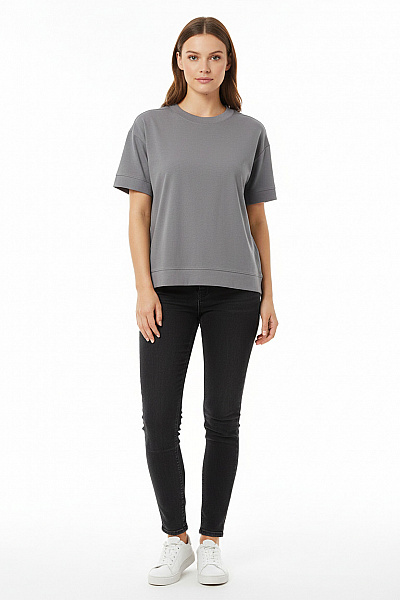 ZARA Dámské Tričko Šedé Second Hand Vel. S