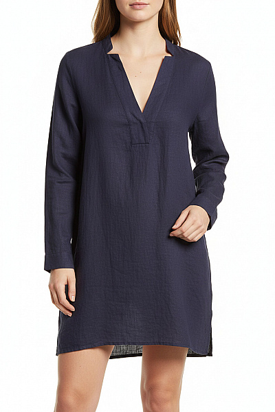 MANGO Dámská Tmavě Modrá Halenka S Dlouhým Rukávem A Výstřihem Do V Vel. S