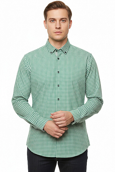 Hugo Boss Vzorovaná Pánská Košile Zelená Vel. 42