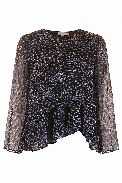 Vzorovaná  Halenka Modrá MANGO Vel. XS