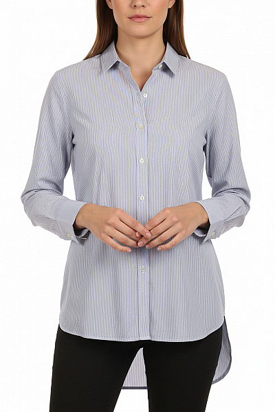 ZARA Bavlněná Dámská Pruhovaná Košile Modrá Prodloužená Ležérní Vel. M