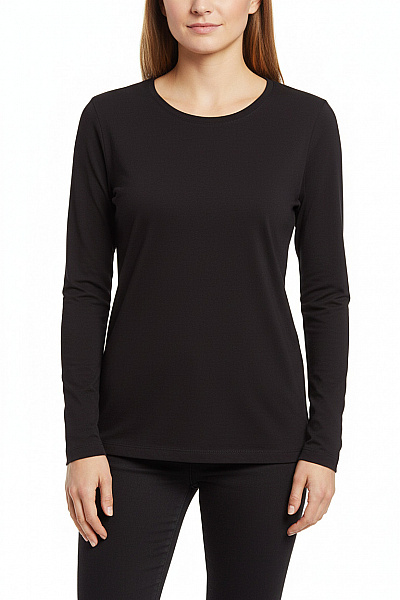 GERRY WEBER Dámské Tričko S Dlouhým Rukávem černé Jednobarevné Basic Velikost DE 42