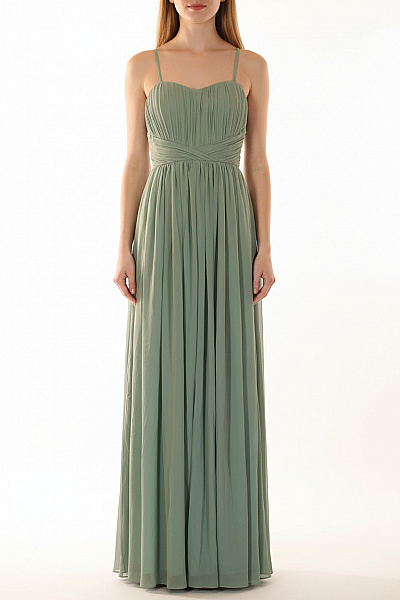 Kraimod Dámské šaty Bez Rukávů Dlouhé Společenské Plisované Zelené Velikost 38