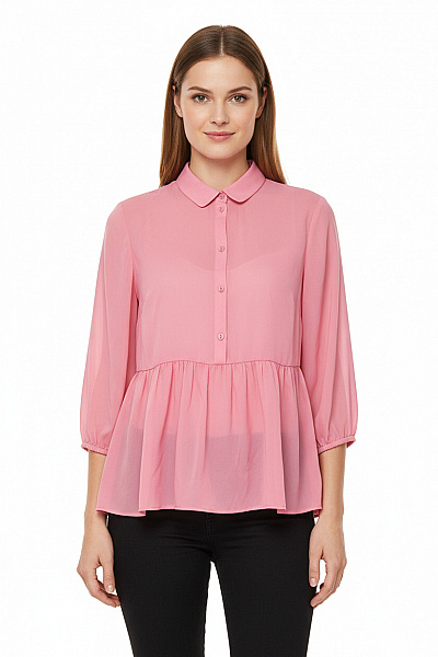 PATRIZIA  PEPE Halenka Jednobarevná Růžová Second Hand Vel. 44