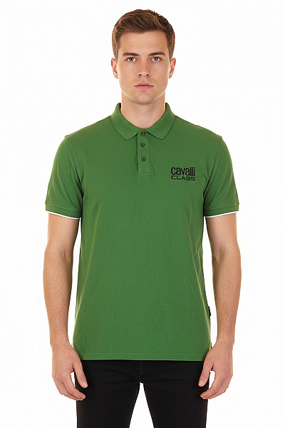 Roberto Cavalli Pánské Tričko S Límečkem Zelené