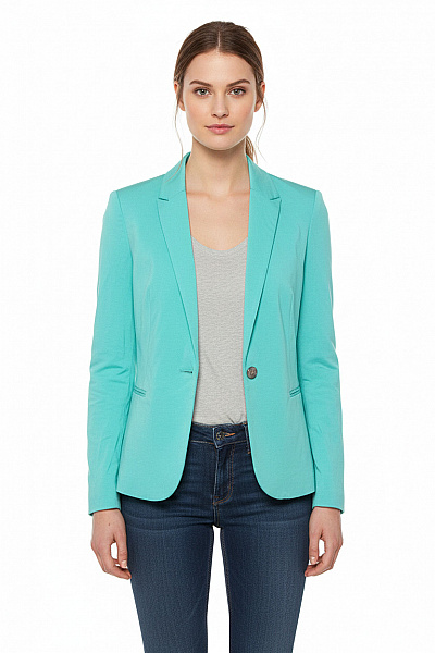 ZARA Dámský Viskózový Blejzr Tyrkysový Jednobarevný Ležérní Jarní Letní Velikost EU M