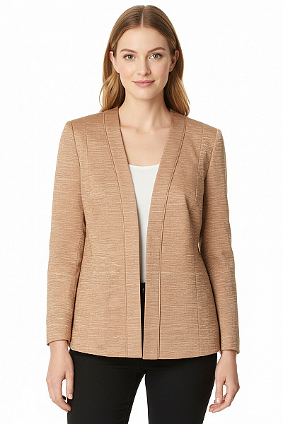 ALLSAINTS Sako Elegantní Společenské Béžové Strukturované Bez Zapínání Velikost EU 40