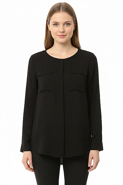 THOM By Thomas Rath Dámská černá Polyesterová Elegantní Volná Košile S Dlouhým Rukávem Vel. 40