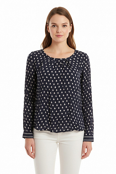 Kaffe Vzorovaná  Halenka Modrá Vel. 40