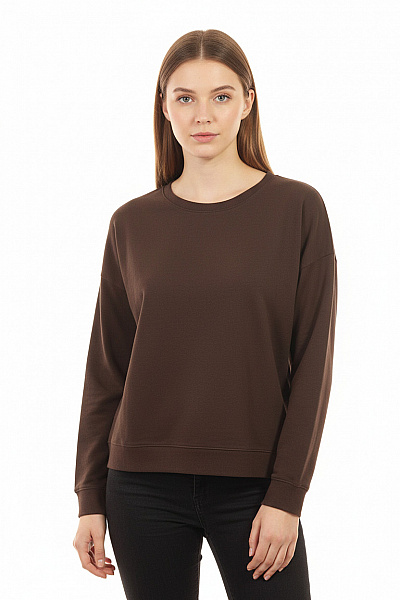 ALYSI Dámská Mikina Bez Zapínání Hnědá Vel. 38
