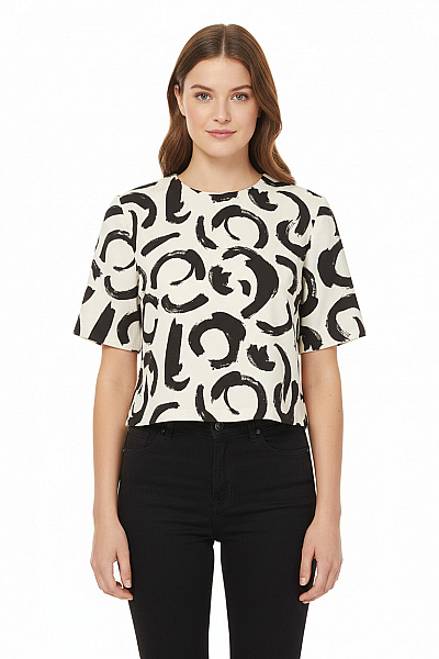 Vzorovaná  Halenka Černobílá ZARA Vel. M