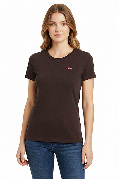 Jednoduché Dámské Tričko Černé LEVIS Vel. M