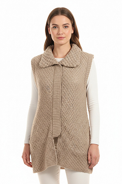 Teplá Dámská Vesta Béžová River Island