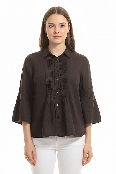 Letní Dámská Košile Lněná Černá Max Mara Vel. XL