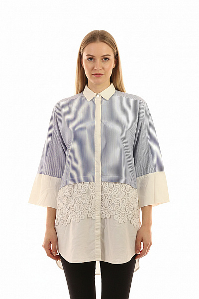 Dámská Košile Modrá ZARA Second Hand Vel.  S