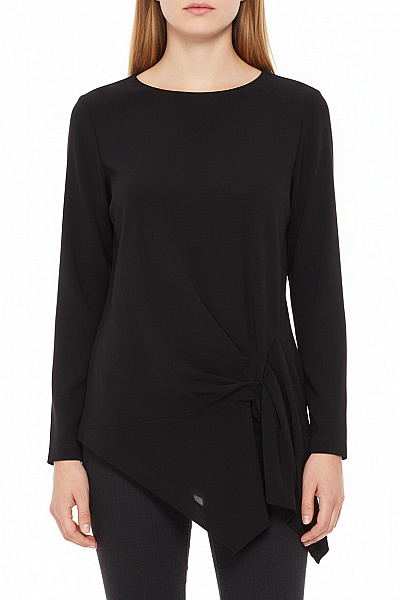 ZARA černá Halenka S Dlouhým Rukávem A Uzlem Elegantní Společenská Vel. S