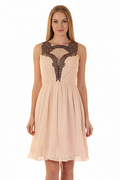  Šaty S Krajkou Růžové Little Mistress Vel. 38