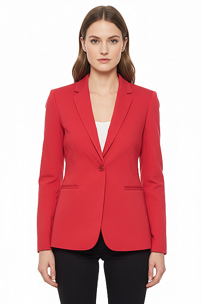 Massimo Dutti Červený Dámský Blejzr Vypasované Jednořadé Elegantní Na Běžné Nošení Vel. EU 38